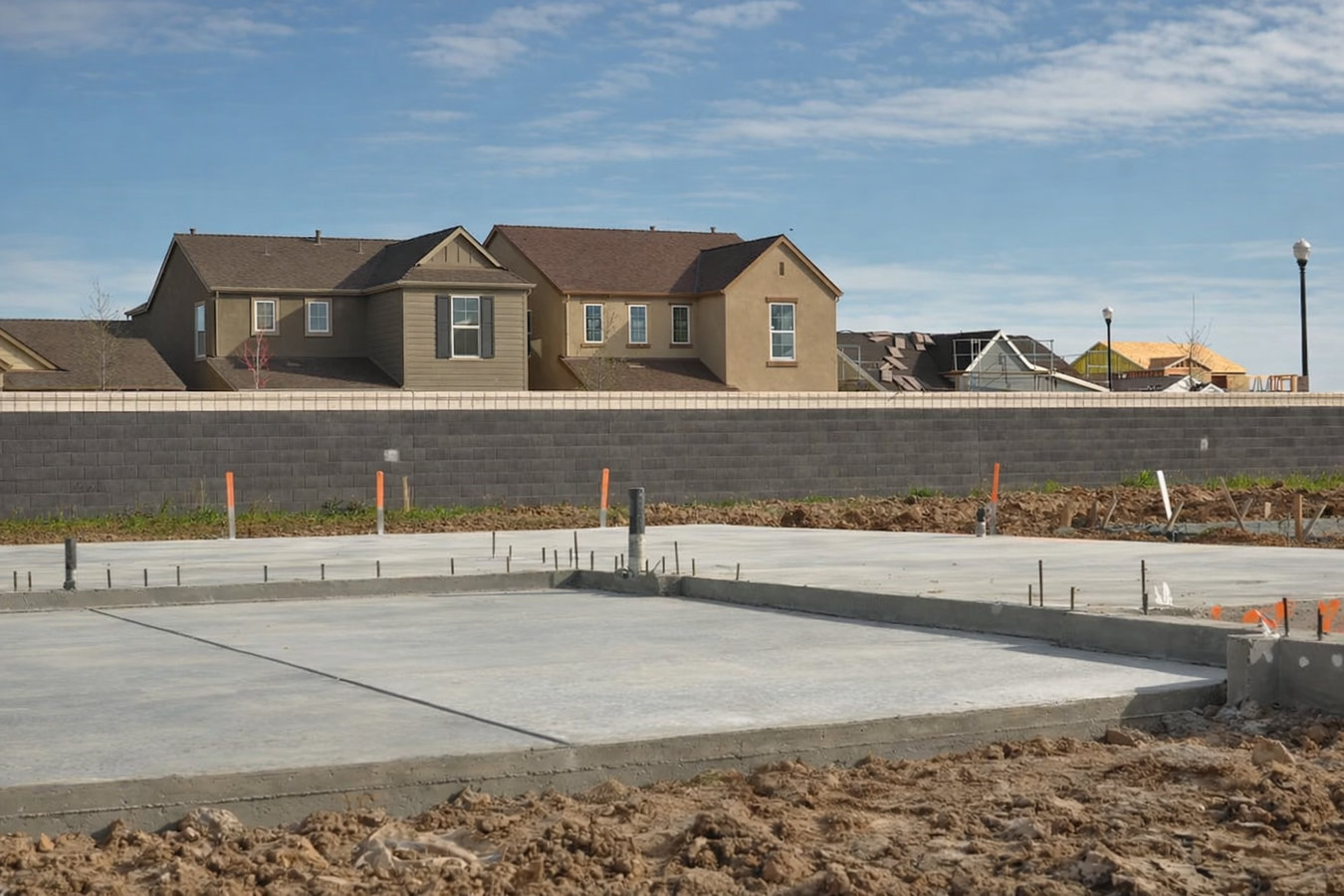 Slab foundation building